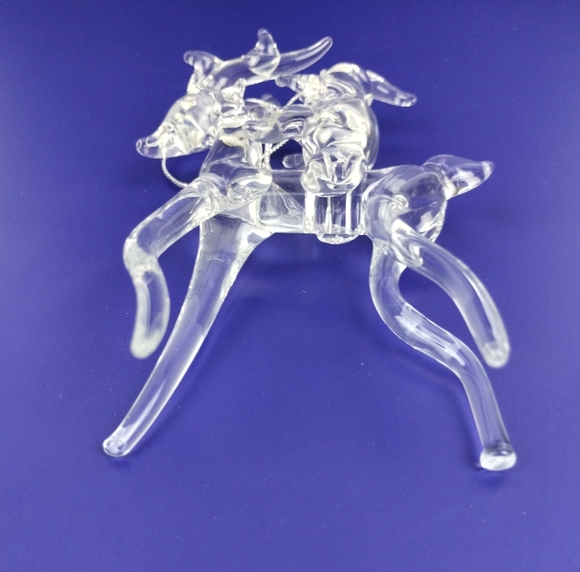 Alessandra Crystal Reindeer and Santa Figurine Christmas Ornament - Picture 10 of 14